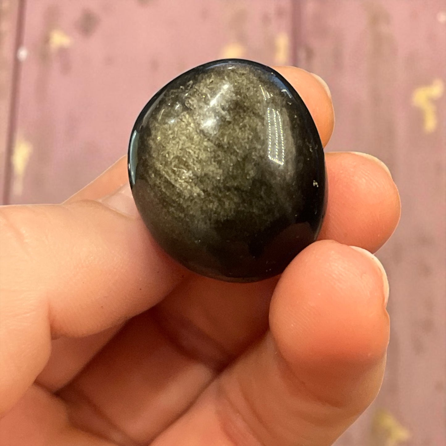 Rodado de obsidiana dorada o plateada protección