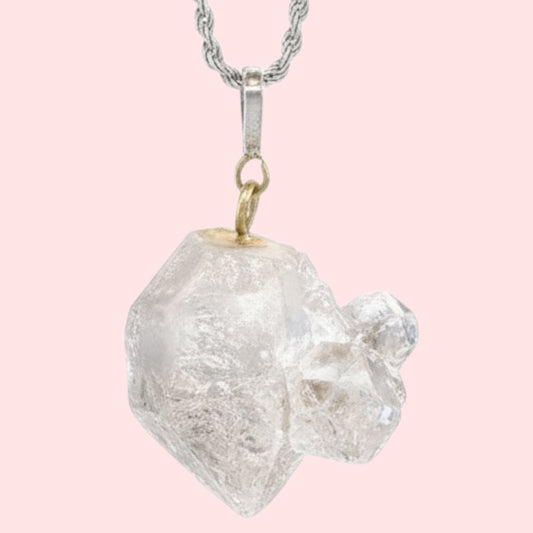 Colgante macla Diamante Hérkimer pieza única
