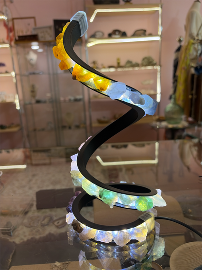 Lámpara espiral 7 minerales naturales