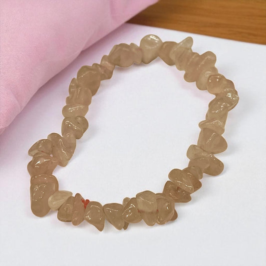 Pulsera chip cuarzo rosa