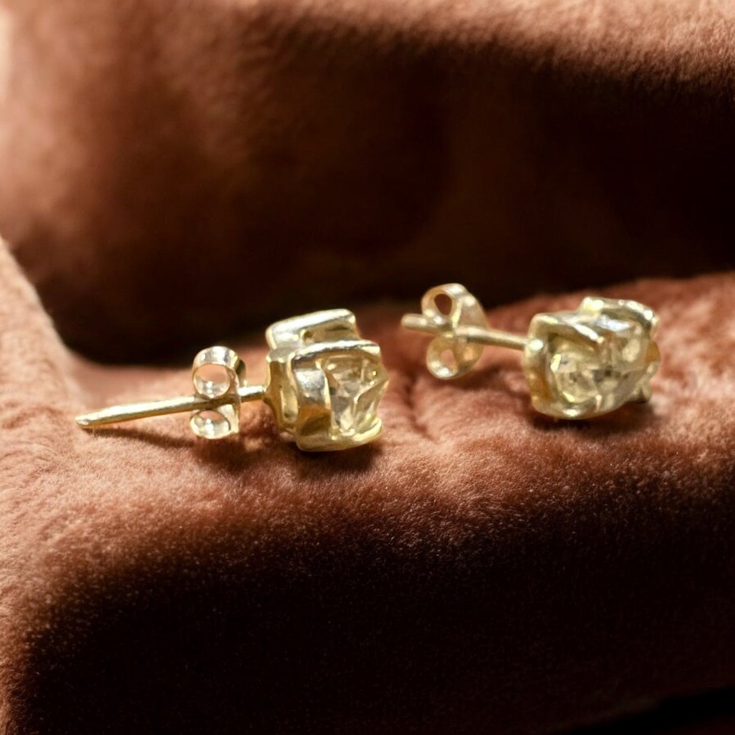Pendientes  Diamante Hérkimer plata de ley 925