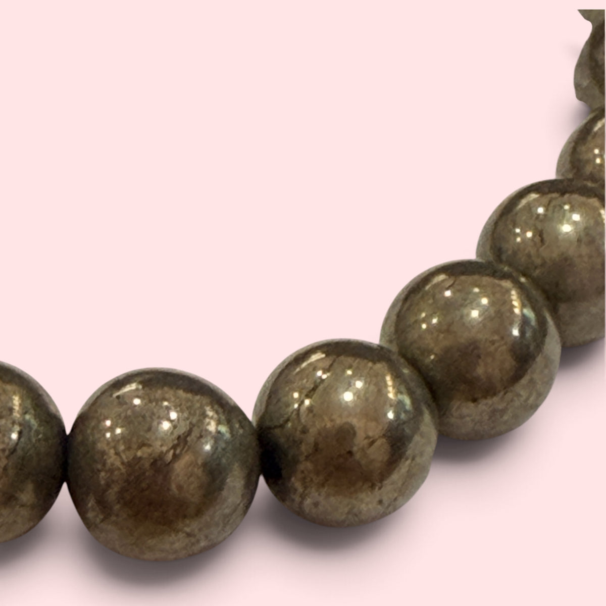 Pulsera bolita Pirita chispa 8mm