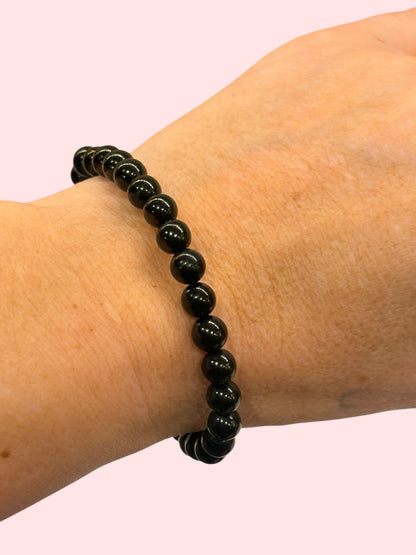 Pulsera bolitas de azabache 6mm