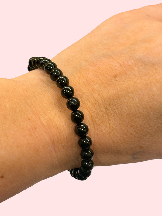 Pulsera bolitas de azabache 6mm