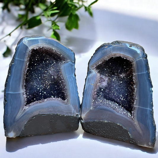 Geoda de ágata con amatista