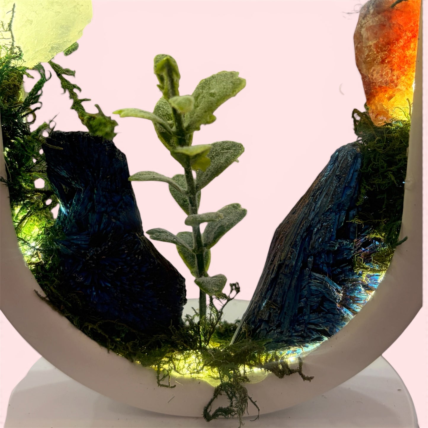 Lámpara jardín zen y minerales