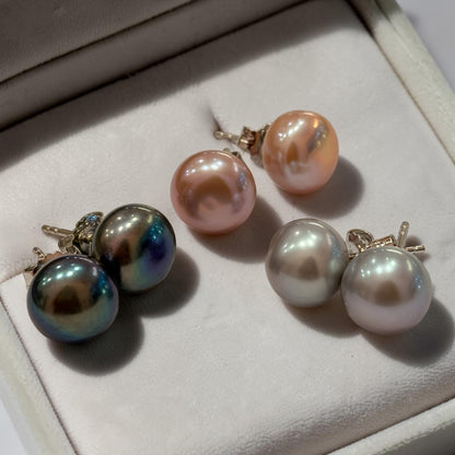 Pendientes de perlas de río naturales cultivadas