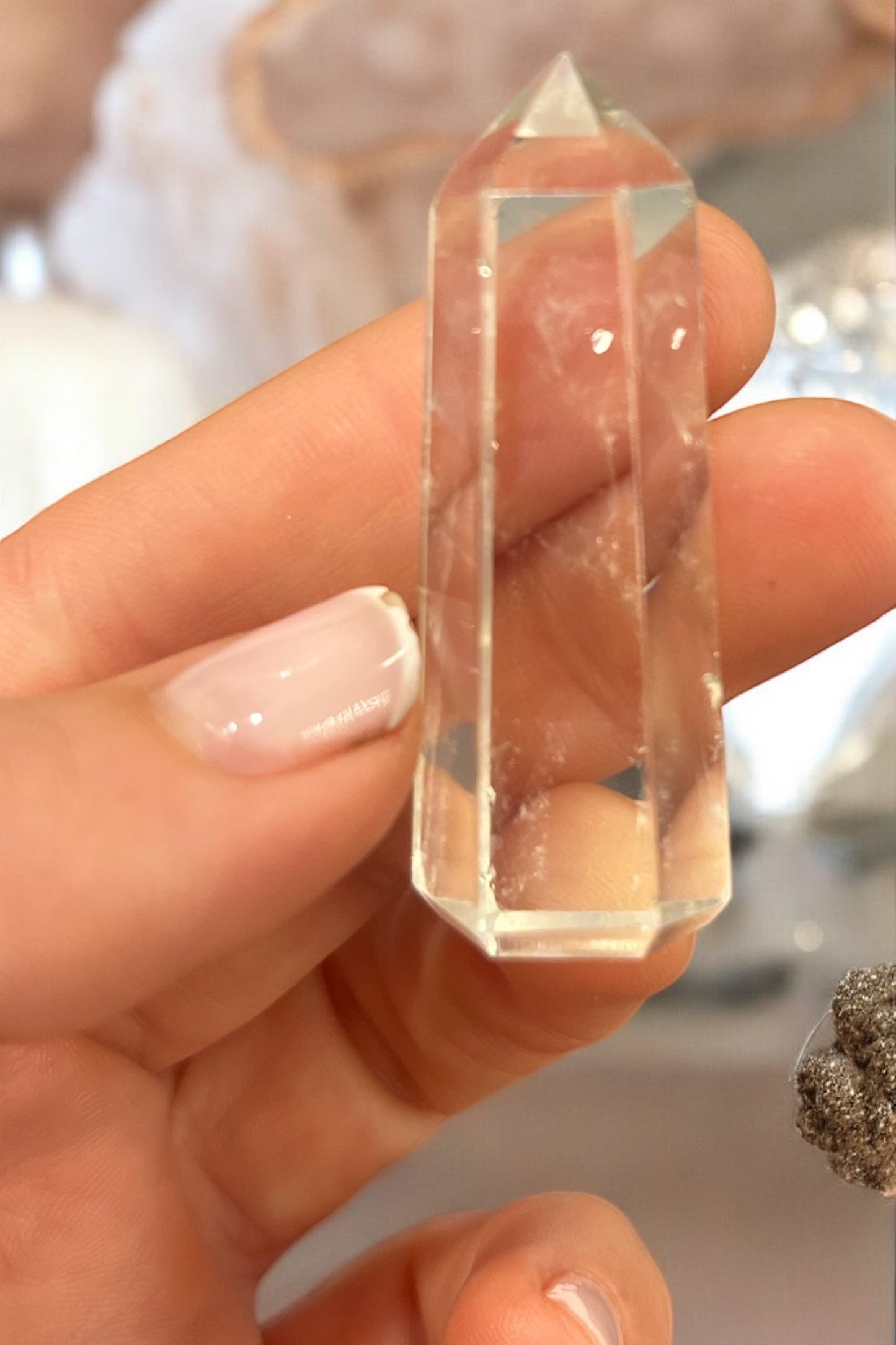 Puntas de cuarzo cristal generador 6 facetas AA 98% pureza para Tameana