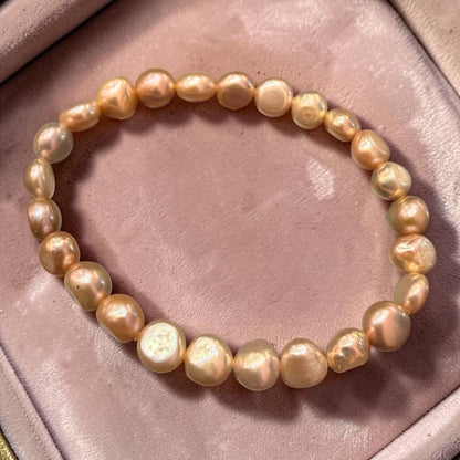 Pulsera de perlas barrocas  de río naturales cultivadas