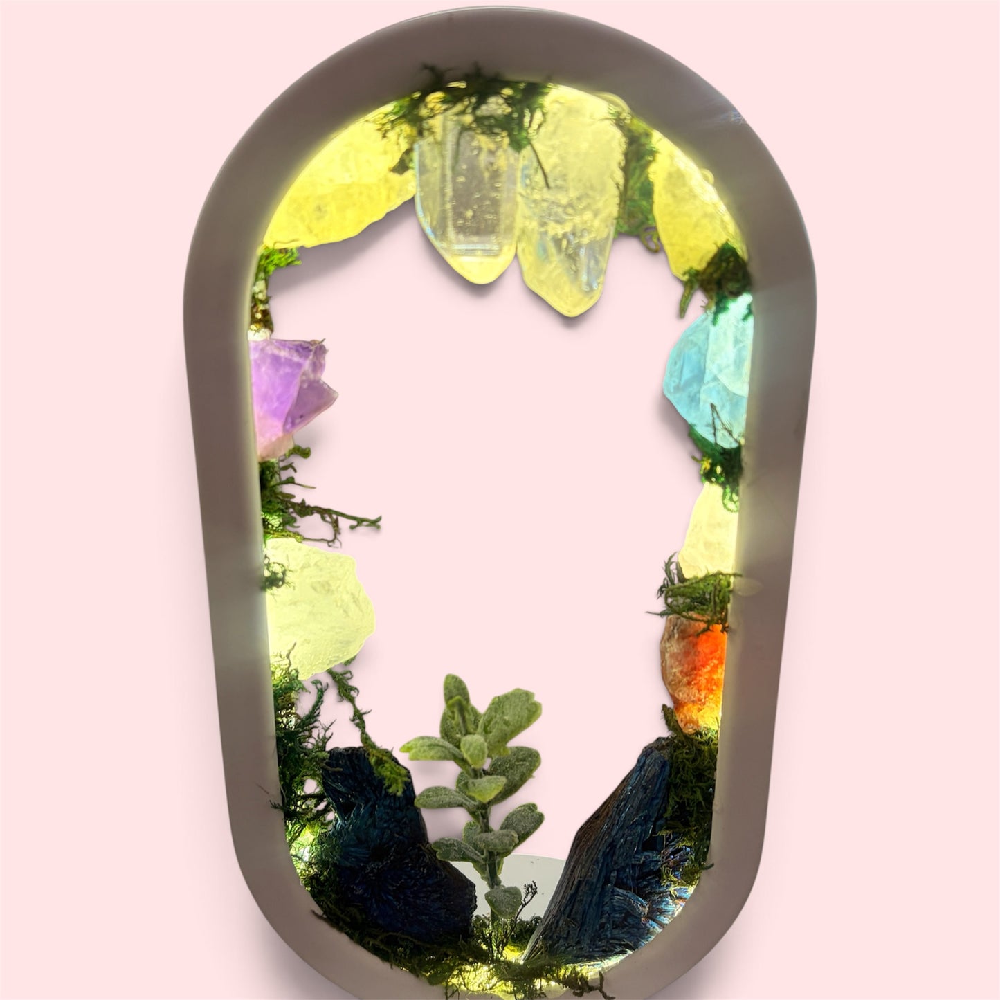 Lámpara jardín zen y minerales