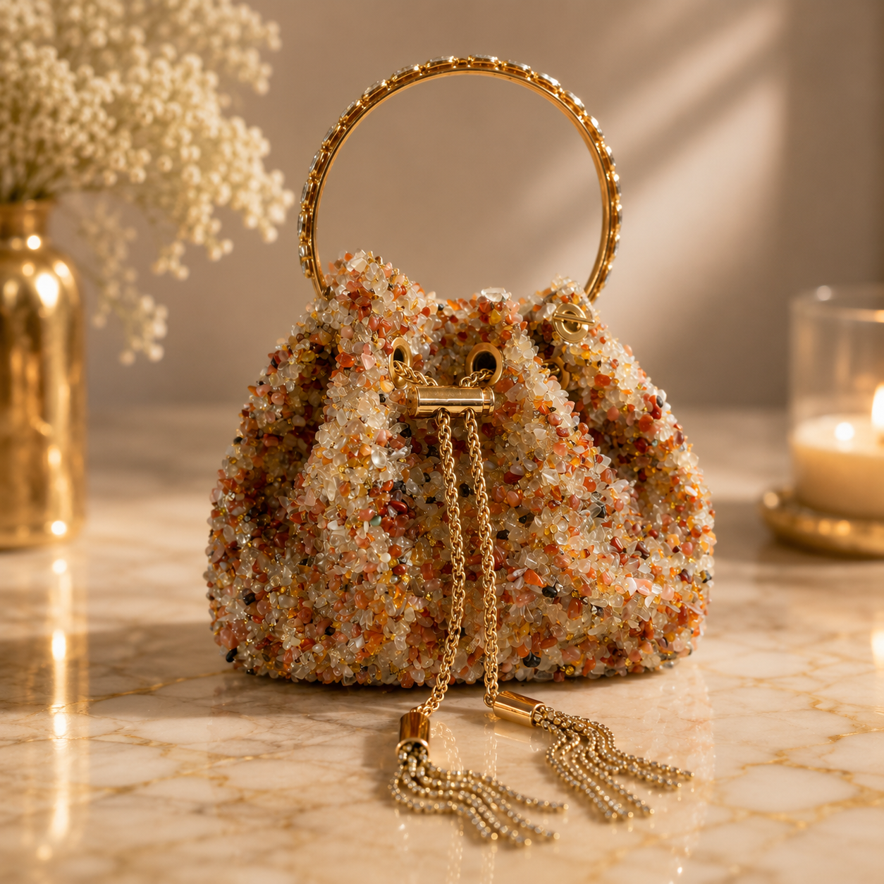 Bolso de fiesta de cornalina