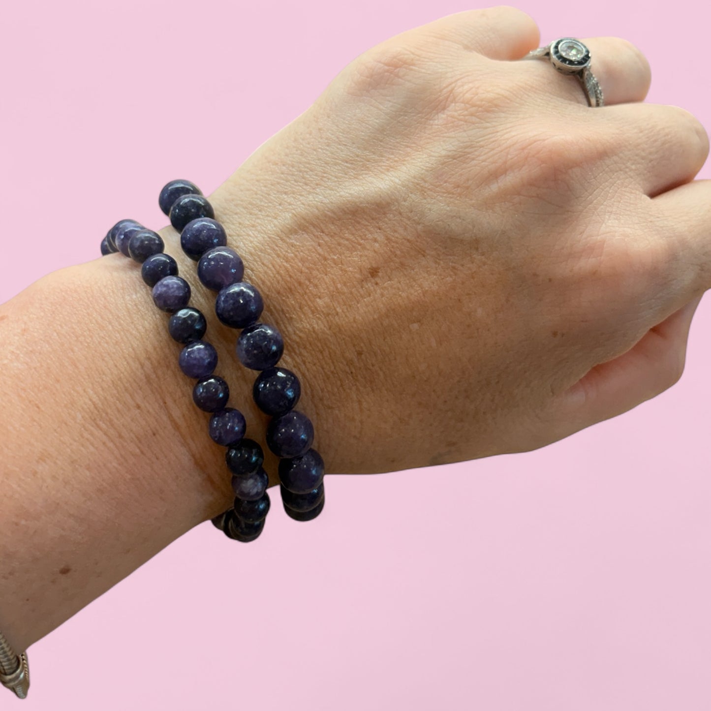 Pulsera bolita mica lepidolita