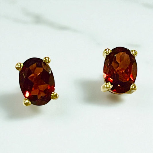 Pendientes de Granate facetado y plata 925