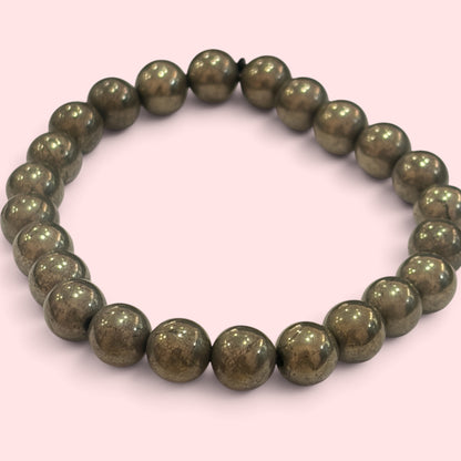 Pulsera bolita Pirita chispa 8mm