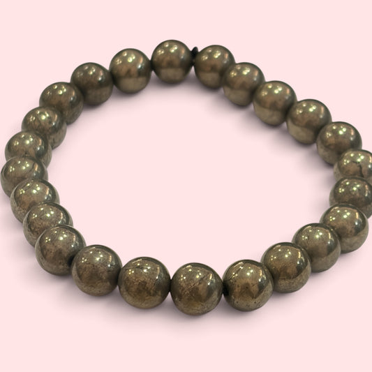 Pulsera bolita Pirita chispa 8mm