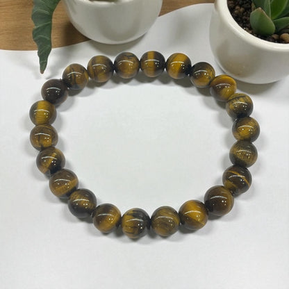 Pulsera bolitas de ojo de tigre 8mm