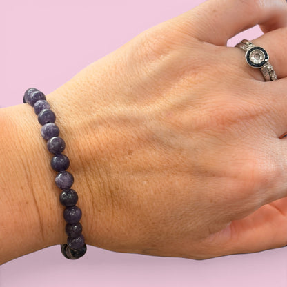 Pulsera bolita mica lepidolita
