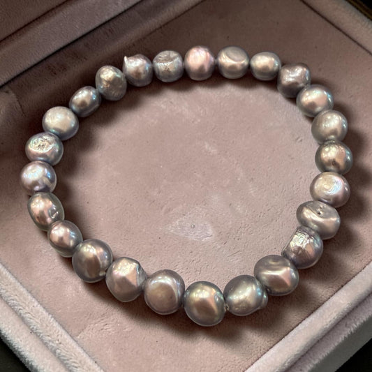 Pulsera de perlas barrocas  de río naturales cultivadas