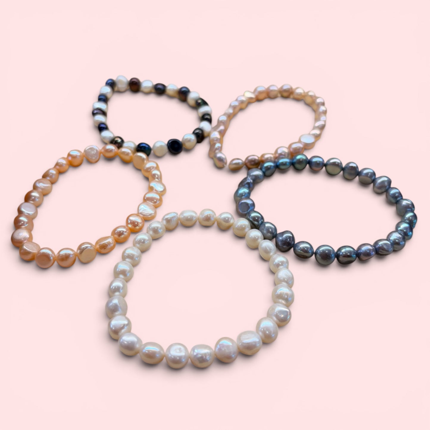 Pulsera de perlas barrocas  de río naturales cultivadas