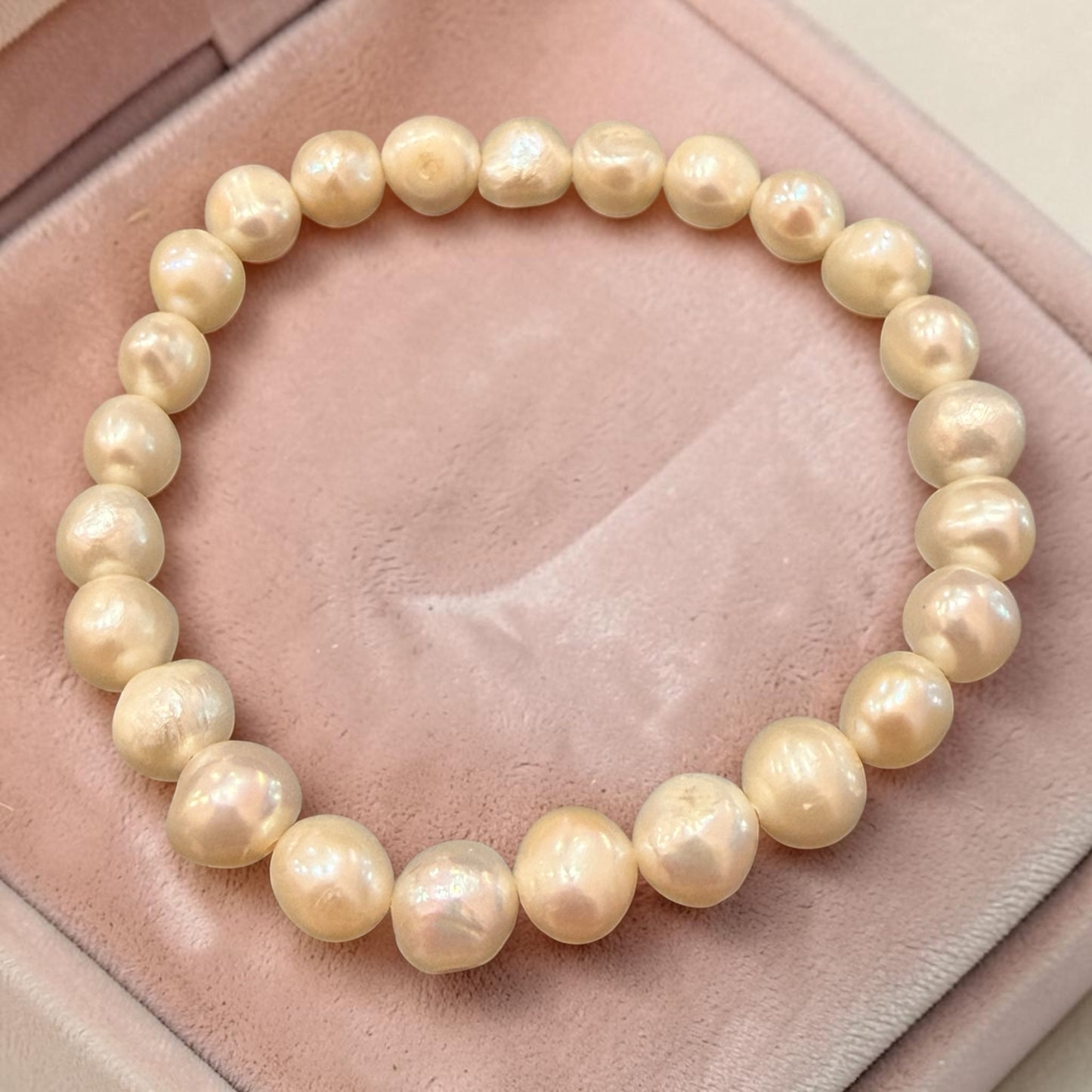 Pulsera de perlas barrocas  de río naturales cultivadas