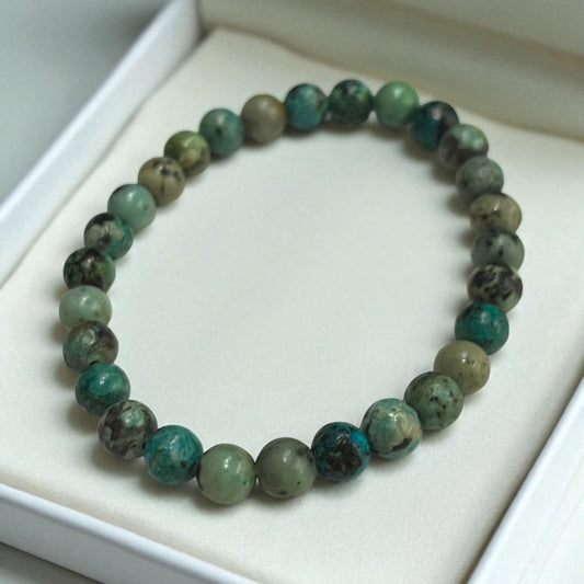 Pulsera bolita de turquesa africana 6mm