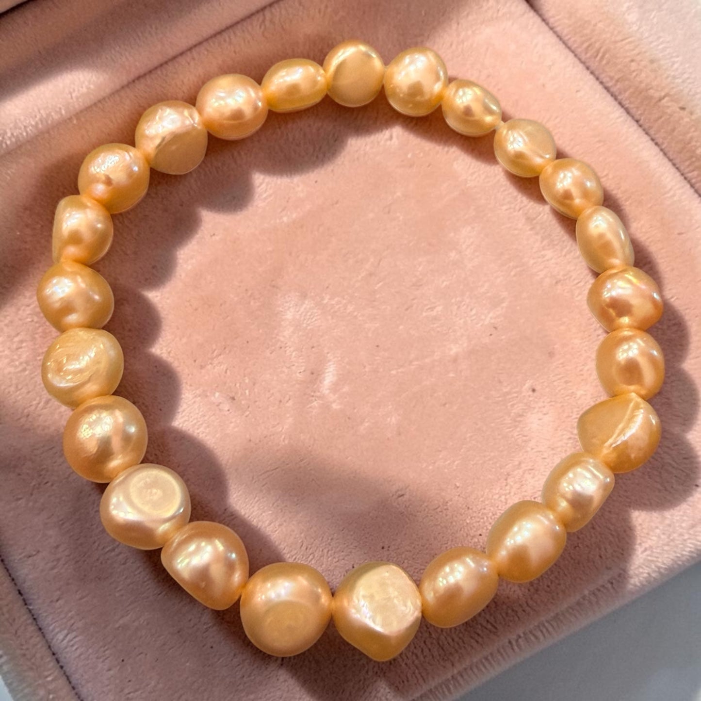 Pulsera de perlas barrocas  de río naturales cultivadas