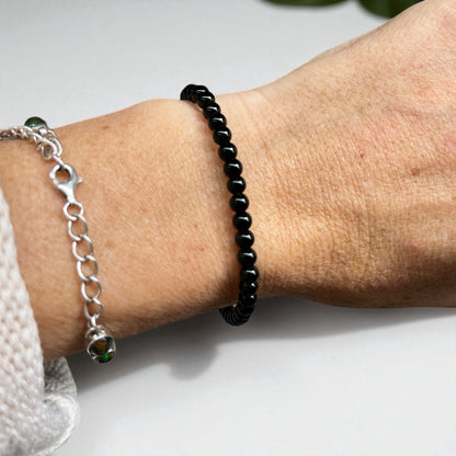 Pulsera bolita 4mm Turmalina