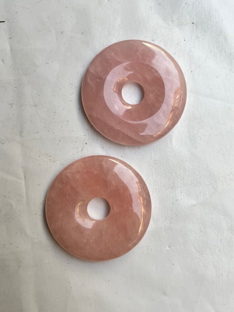 Colgante Donut Cuarzo rosa