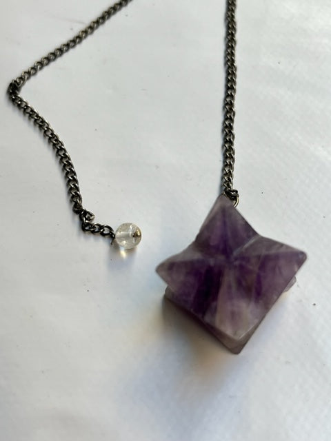 Péndulo Merkabá de amatista