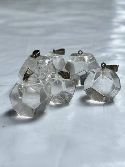 Colgante dodecaedro corazón cuarzo cristal - Vega Luna Dream