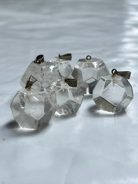 Colgante dodecaedro corazón cuarzo cristal - Vega Luna Dream