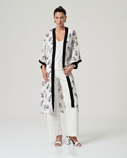 kimono fluido con cinturón