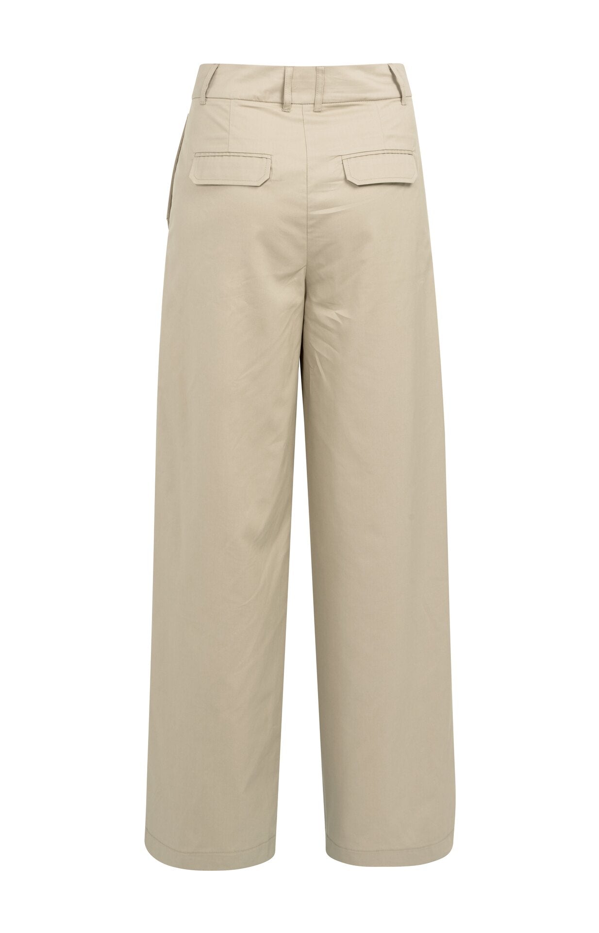 Pantalones con pinzas, pernera ancha y detalle plisado