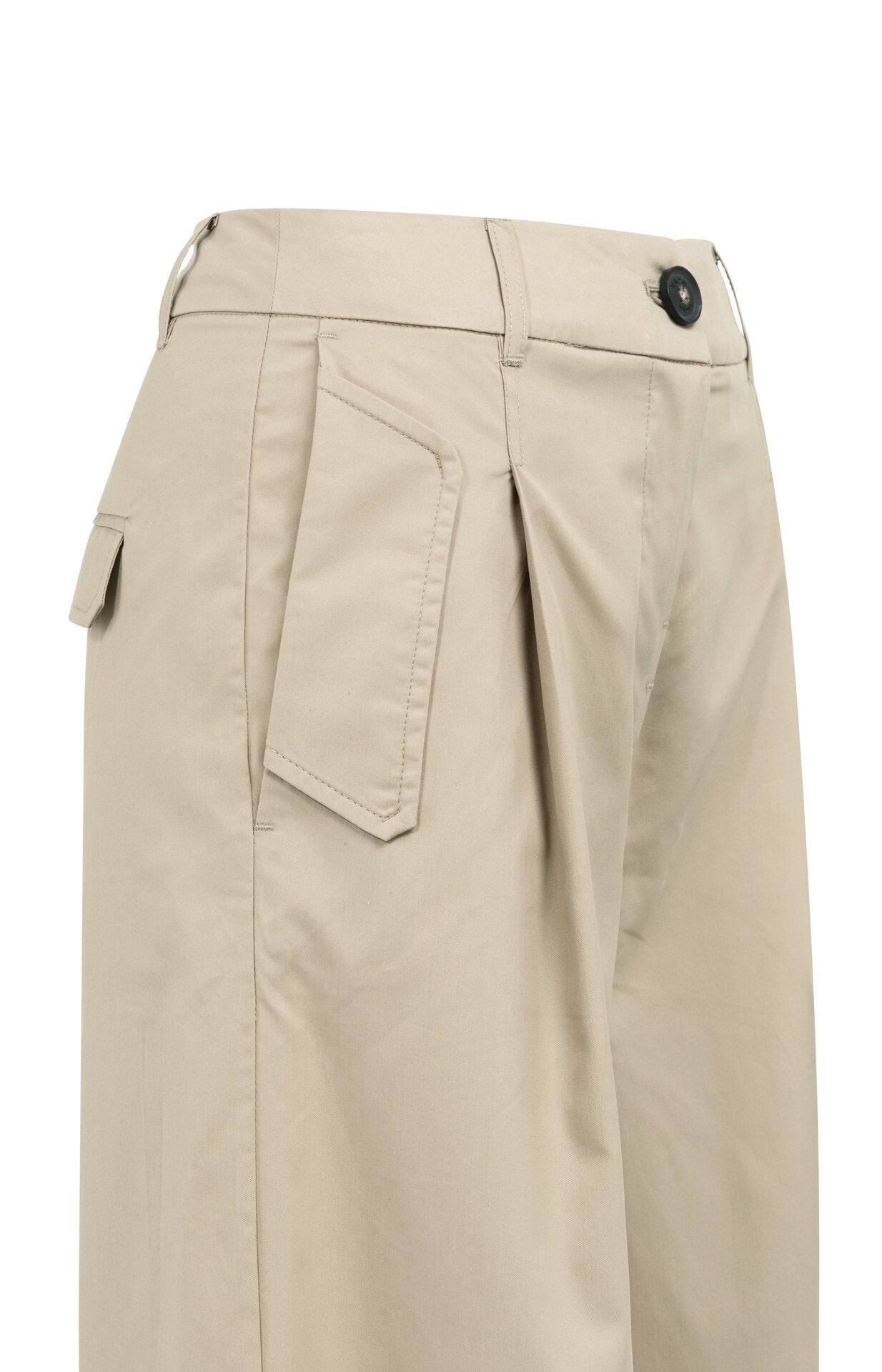 Pantalones con pinzas, pernera ancha y detalle plisado